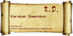 Karakas Domonkos névjegykártya